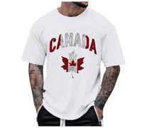 Camisetas de Canadá para hombre 2025 Canada is Not for Sale Workout Cute Loose Fit Tops Casual Canadian Tee Shirts Trendy Graphic Elegant T-shirt Going Out Canada 51st State Summer, blanco, L