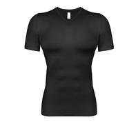 Camisetas de compresión con Cuello en V for Hombre, Moldeadoras de Cuerpo de Manga Corta, Camisetas Interiores adelgazantes for Entrenamiento de Abdominales, Control de Abdomen, Fajas.(Black,XL)