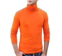 Camisetas de cuello alto para hombre con cuello falso, camisas de cuello alto de manga larga, camisetas térmicas básicas de ajuste delgado, camisetas de color sólido, 6XL