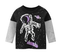 Camisetas de Cuello Redondo de Manga Larga con Estampado de Astronauta de Galaxia para niños pequeños y bebés, Camisetas, Ropa para niños Saco De Juguetes