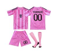 Camisetas de Fútbol Personalizables de Miami Camisetas Futbol para Niños y Adultos Se Pueden Escribir Nombres y Números,Equipación de Futbol para Casa/Fuera