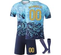 Camisetas de Fútbol Personalizadas Niño/Adulto con Nombre y Número - Equipación Completa (Camiseta, Pantalón, Calcetines) Ideal para Partidos y Entrenamiento Figura 3