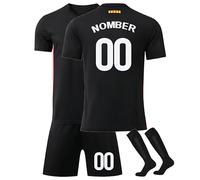 Camisetas de Fútbol Personalizadas Niño/Adulto con Nombre y Número - Equipación Completa (Camiseta, Pantalón, Calcetines) Ideal para Partidos y Entrenamiento Figura 1