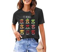 Camisetas de gimnasio para mujer, camiseta de moda para mujer con profesor de matemáticas casual, impresión pi, manga corta, cómoda para el día a día, camisetas estampadas para despedida de soltero