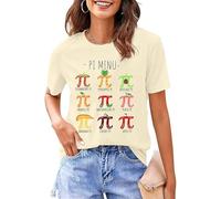 Camisetas de gimnasio para mujer, camiseta de moda para mujer con profesor de matemáticas casual, impresión pi, manga corta, cómoda para el día a día, camisetas estampadas para despedida de soltero