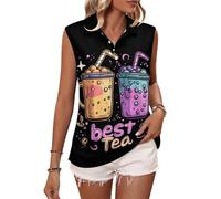 Camisetas de Golf sin Mangas para Mujer Best Tea, Camisetas de Tenis con Cuello en V para Verano, Camisetas Deportivas