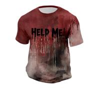 Camisetas de Halloween para hombre, camiseta ligera con estampado de calavera, sangriento, invierno, zombi, camisetas sólidas, para exteriores, ropa deportiva para hombre, K, L