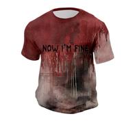 Camisetas de Halloween para hombre, camiseta ligera con estampado de calavera, sangriento, invierno, zombi, camisetas sólidas, para exteriores, ropa deportiva para hombre, M, M