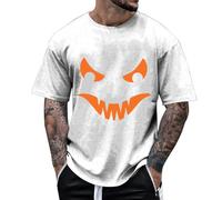Camisetas de Halloween para hombre, camiseta ligera de terror de fantasma, manga corta, sangrienta al aire libre, bruja, camiseta sólida para invierno, ropa deportiva para hombre, blanco, L