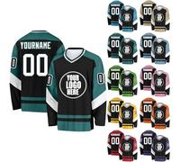Camisetas de hockey sobre hielo personalizadas, diseña tu propia camiseta de hockey sobre hielo personalizada con tu nombre/equipo/número (FR/ES, Letras, Talla única, Regular, Regular, Estilo 8)