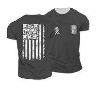 Camisetas de hombre para uso diario casual. Diseño elegante con código QR. Perfecto para bailar y relajarse. Ideal para todas las estaciones. Cómodo y limpio., gris oscuro, M
