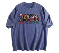 Camisetas de la Copa del Mundo 2026 para hombre, camiseta retro de fútbol mundial para hombre, ajuste holgado, manga corta, cuello redondo, camisetas de verano que absorben la humedad, camisetas