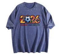 Camisetas de la Copa del Mundo 2026 para hombre, camiseta retro de fútbol mundial para hombre, ajuste holgado, manga corta, cuello redondo, camisetas de verano que absorben la humedad, camisetas
