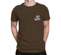 Camisetas de manga corta con cuello redondo para hombre, camisetas básicas para hombre, diseño vintage de caballero asesino de dragón, mini gráfico en el pecho izquierdo, camiseta de ajuste regular