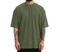 Camisetas de manga corta con cuello redondo para hombre, para salir, holgadas, de verano, lindas, informales, modernas, holgadas, occidentales, camisetas para hombre, Ejercito Verde, 3XL