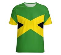 Camisetas De Manga Corta con Estampado De La Bandera De Jamaica para Mujer Básicas Cómodas De Cuello Redondo Ideales para El Verano Tallas Grandes Camisetas con Estampado De Banderas Nacionales