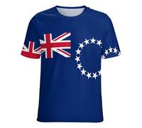 Camisetas De Manga Corta con Estampado De La Bandera De Las Islas Cook para Mujer Básicas Cómodas De Cuello Redondo para El Verano Tallas Grandes Camisetas con Estampado De Banderas Nacionales