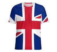Camisetas De Manga Corta con Estampado De La Bandera del Reino Unido para Mujer Básicas Cómodas E Cuello Redondo para El Verano Tallas Grandes Camisetas con Estampado De Banderas Nacionales