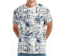 Camisetas de Manga Corta con Estampado de patrón 3D Camisetas gráficas Informales Camiseta Manga Corta Negra Hombre (1-White, XXL)