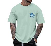 Camisetas de Manga Corta Hombre Cuello Redondo Camiseta Deportiva Impreso Cocotero Verano Casual Comfortable Top Clásicos Sueltos Dulce Chic Todos los Días Pasarros Playa Vacaciones Top