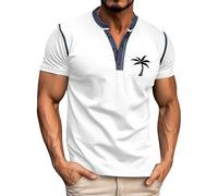 Camisetas de manga corta para hombre, ajuste clásico, cuello de botón, polos de golf, suaves, elásticas, para deportes, gimnasio, entrenamiento, tenis, blanco, L