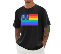 Camisetas de manga corta para hombre con arco iris, camiseta para hombre Humor Gay Orgullo Month, camiseta LGBT, camiseta transpirable, camiseta de gran tamaño, para verano, deporte, casual, 01-negro