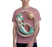 Camisetas de manga corta para hombre, con estampado de accesorios en forma de sirena, elegantes y suaves, perfectas para el uso diario, Negro, S