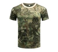 Camisetas de manga corta para hombre, con estampado de camuflaje, ligeras, de secado rápido, talla grande, cuello redondo, camisetas militares de caza, e, XL