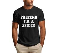 Camisetas de Manga Corta para Hombre con la Frase Imagina Que Soy una araña