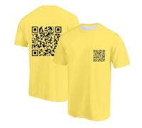 Camisetas de manga corta para hombre, cuello redondo, camiseta de gran tamaño con código QR impreso humor casual suelto superior cómoda Chic Comfortable elasticidad para deporte personalizado Top