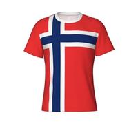Camisetas De Manga Corta para Hombre Cuello Redondo Estilo Casual con Estampado De La Bandera De Noruega Corte Regular Ideales para El Verano Transpirables Y De Secado Rápido Talla 6XL
