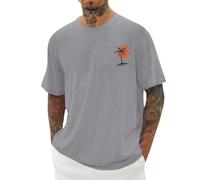 Camisetas de manga corta para hombre, de gran tamaño, estilo retro, cuello redondo, para verano, transpirables, informales, holgadas, para deportes, negocios, ajuste clásico, B1-gris, S