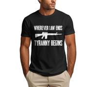 Camisetas de Manga Corta para Hombre Donde Termina la Ley, Comienza la tiranía