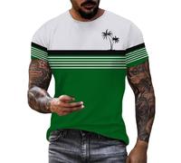 Camisetas de manga corta para hombre, ligeras, transpirables, de ajuste regular, para verano, casual, a la moda, cuello redondo, fiesta, playa, diario, gimnasio, camisas para hombre, verde, XL