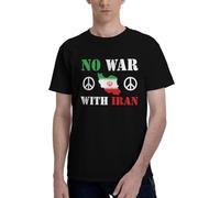 Camisetas de Manga Corta para Hombre: No a la Guerra con Irán, Apoyo a Irán, Paz a Israel
