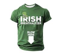 Camisetas de manga corta para hombre verde para San Patricio - Camiseta de humor con estampado de sombrero y mensaje para 17 de marzo, camiseta de San Patricio Irlanda con cuello redondo, camiseta de