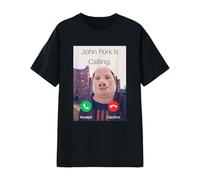 Camisetas de manga corta para hombre y mujer, estampado de letras John Pork is Calling Shirt Unisex Creativo Camiseta Drole Moche I Love Camiseta Oversize de Deporte Casual Verano Tops Gran Tamaño