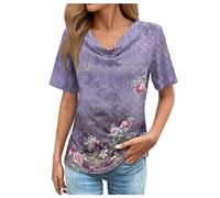 Camisetas de manga corta para hombre y mujer, estilo casual, ajuste regular, estilo casual, Morado (, XXL
