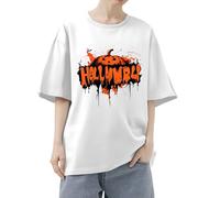 Camisetas de manga corta para mujer, ajuste regular, camisetas de Halloween divertidas de manga corta 2025, camisetas gráficas de moda para interiores y exteriores, deportes, trabajo o vida diaria