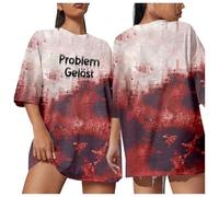 Camisetas de manga corta para mujer con estampado de sangre, disfraz de Halloween para mujer, cuello redondo, terror de corte holgado, top chic cómodo, versátil, top para carnaval Bloody informal