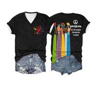 Camisetas de manga corta para mujer, de gran tamaño, retro, hippie, imagina a todas las personas viviendo la vida en paz, camiseta básica, Z02-negro, XL