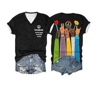 Camisetas de manga corta para mujer, de gran tamaño, retro, hippie, imagina a todas las personas viviendo la vida en paz, camiseta básica, Z01-negro, L