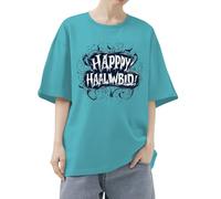 Camisetas de manga corta para mujer, holgadas, para Halloween, divertidas camisetas de manga corta 2025, camisetas gráficas de moda para interiores y exteriores, deportes, trabajo o vida diaria, azul