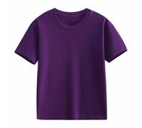 Camisetas de manga corta para niña Tops Cuello redondo Camisetas 5 14 años Camisas Bebé Niña, morado, 2-3 años