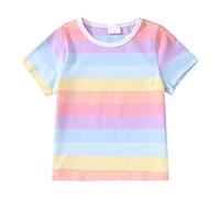 Camisetas de manga corta para niñas de 18 años, estampadas, camisetas grandes y altas (rosa, 2-3 años)