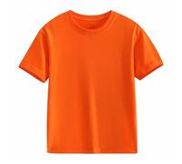Camisetas de manga corta para niñas Tops Cuello redondo Camisetas 5 14 años T Camiseta Niño 86, naranja, 10-11 años