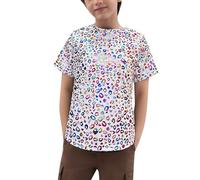 Camisetas De Manga Corta para Niño, Niños Manga Corta Estampado Leopardo y Lentejuelas Brillantes s 2 a 16 años Ideal Uso Diario actuaciones y Fiestas (White 4-5Y)