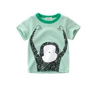 Camisetas de manga corta para niños en verano para deportes al aire libre, juego activo, camiseta cómoda para niños con estampados, edad 1-10 años, camiseta ligera y transpirable, verde, 1-2 años