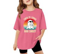 Camisetas de Manga Corta para niños y niñas, Camisetas Verano Gran tamaño, básicas Informales con Cuello Redondo Sujetador Top Niña