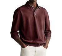 Camisetas de manga larga para hombre, polo del Reino Unido, cuello de solapa, camisas de negocios, ajuste holgado, con botones, camiseta urbana elegante, camiseta deportiva cómoda, camiseta básica